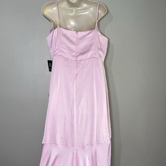 NWT Express Conscious Edit Ruffle Wrap Front Hi-Lo Maxi Dress - Picture 8 of 10